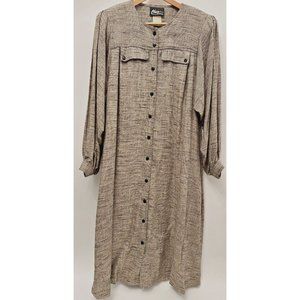 VINTAGE BOHO COTTAGE CORE RUSTIC CHEZ CALIFORNIA MIDI BUTTON DRESS SIZE 20W